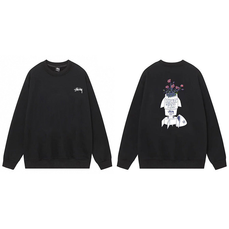 Stussy Graphic Crewneck Sweatshirt 8 Ball Dice Street Casual Pullover