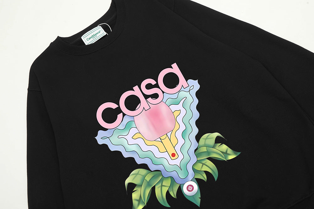Casablanca Graphic Print Crew Neck French Terry Sweatshirt Unisex