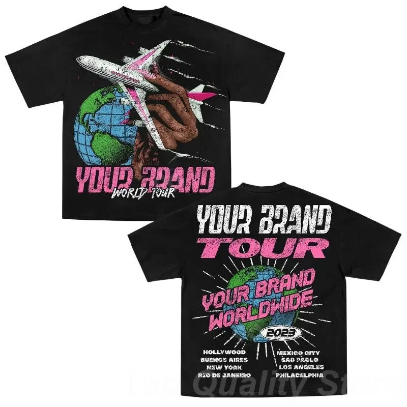 Y2K Streetwear & Gothic Graphic Unisex Oversized Baumwoll-T-Shirt