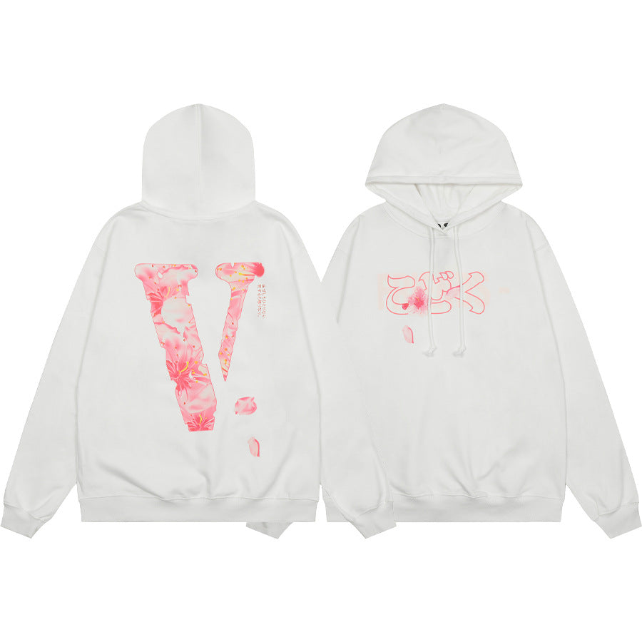 Vlone Multi Pattern Big V Graphic Oversized Hoodie Streetwear Unisex