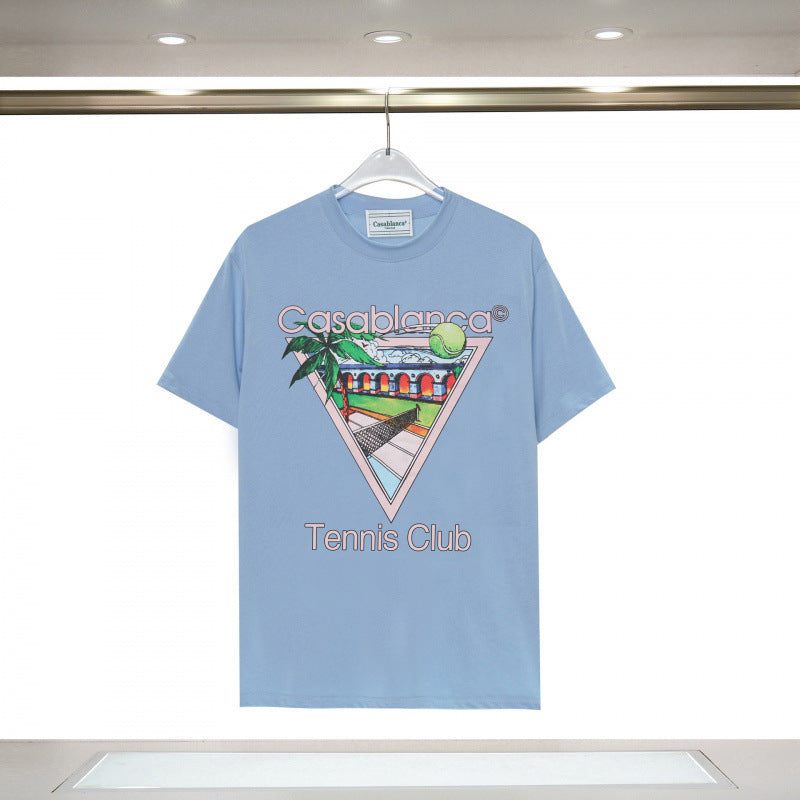 Casablanca Casa Letter Art Print Crew Neck Short Sleeve Tee Unisex