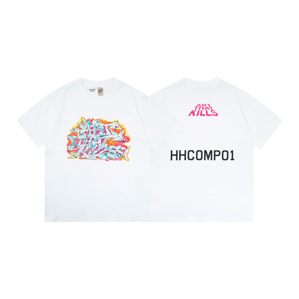 Gallery Dept Vintage Washed Graphic Short Sleeve Tee Streetwear Unisex