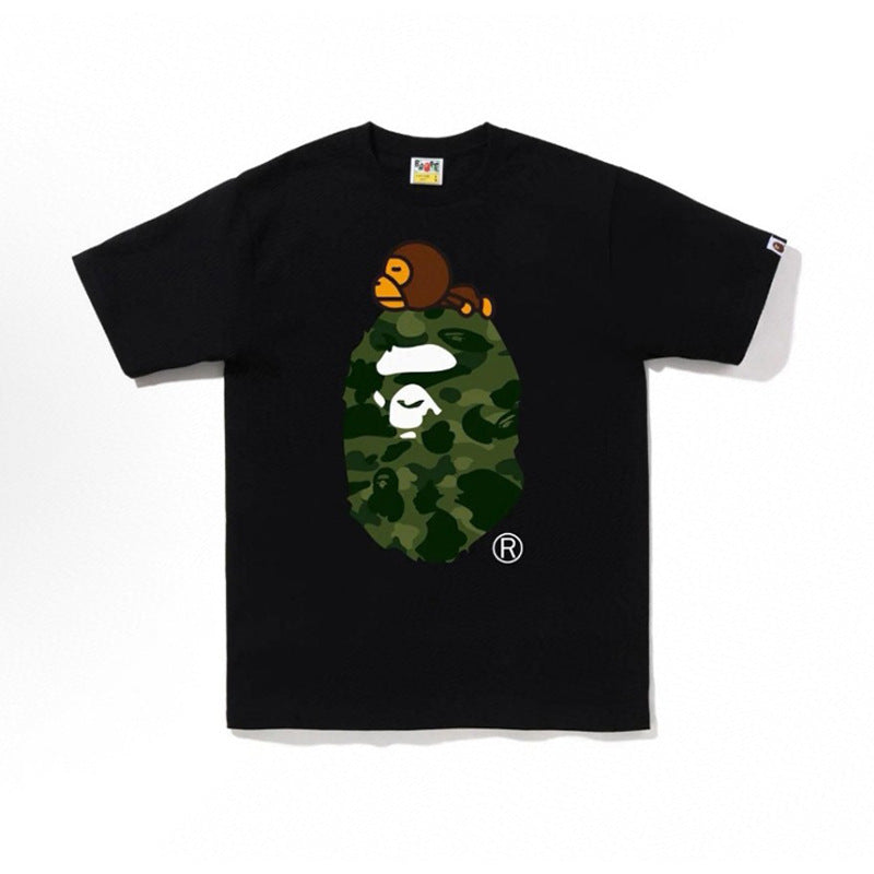 BAPE Ape Head Shark Print Loose Casual Unisex Short Sleeve T-Shirt