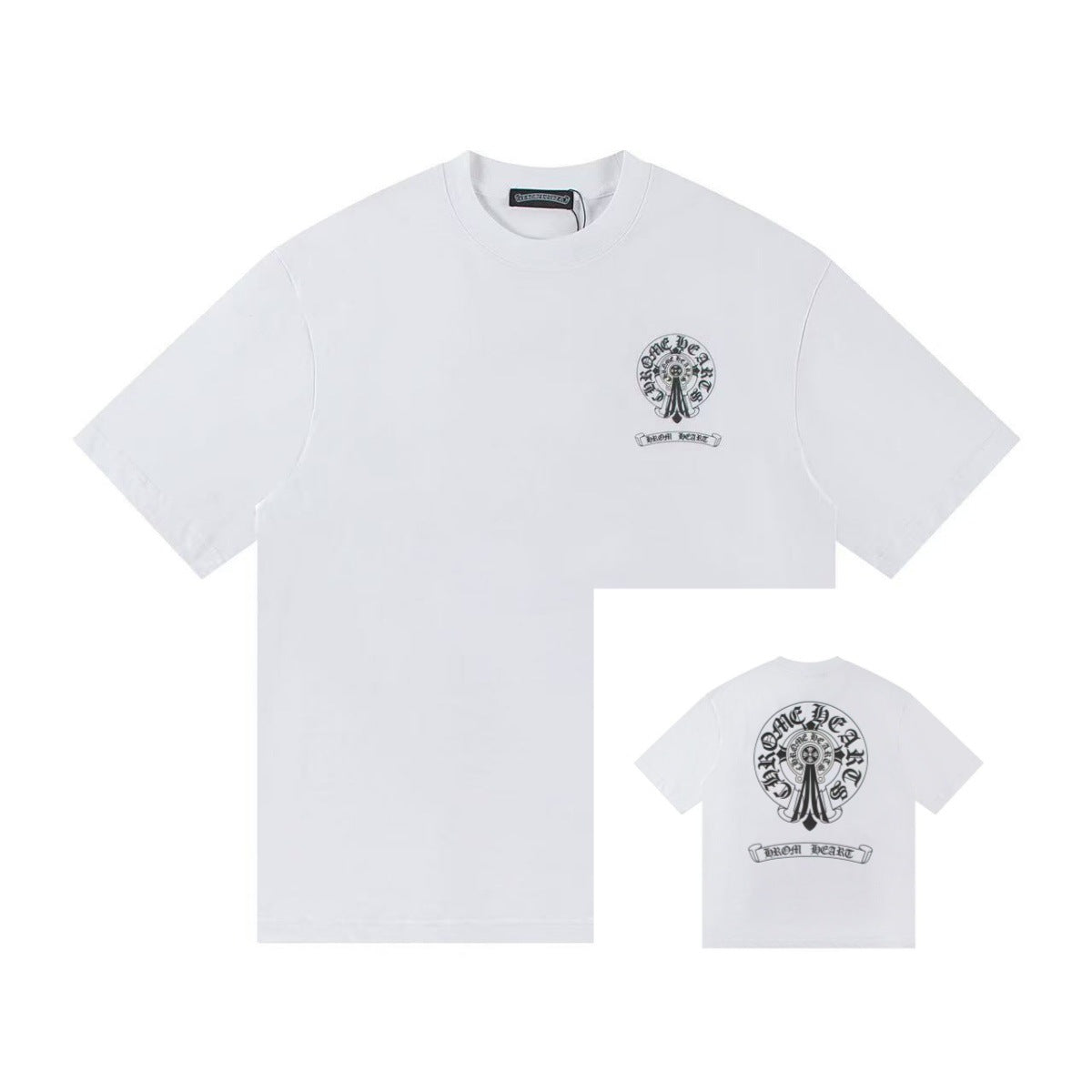Chrome Hearts Color Sanskrit Cross Horseshoe Print Short Tee Unisex