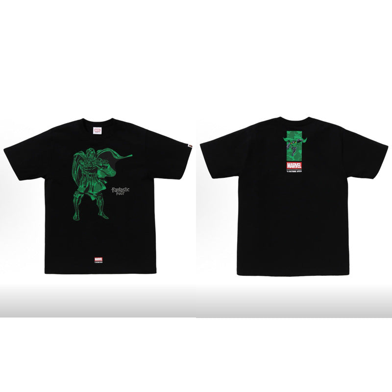 BAPE Ape Head Cartoon Print Loose Unisex Short Sleeve T-Shirt