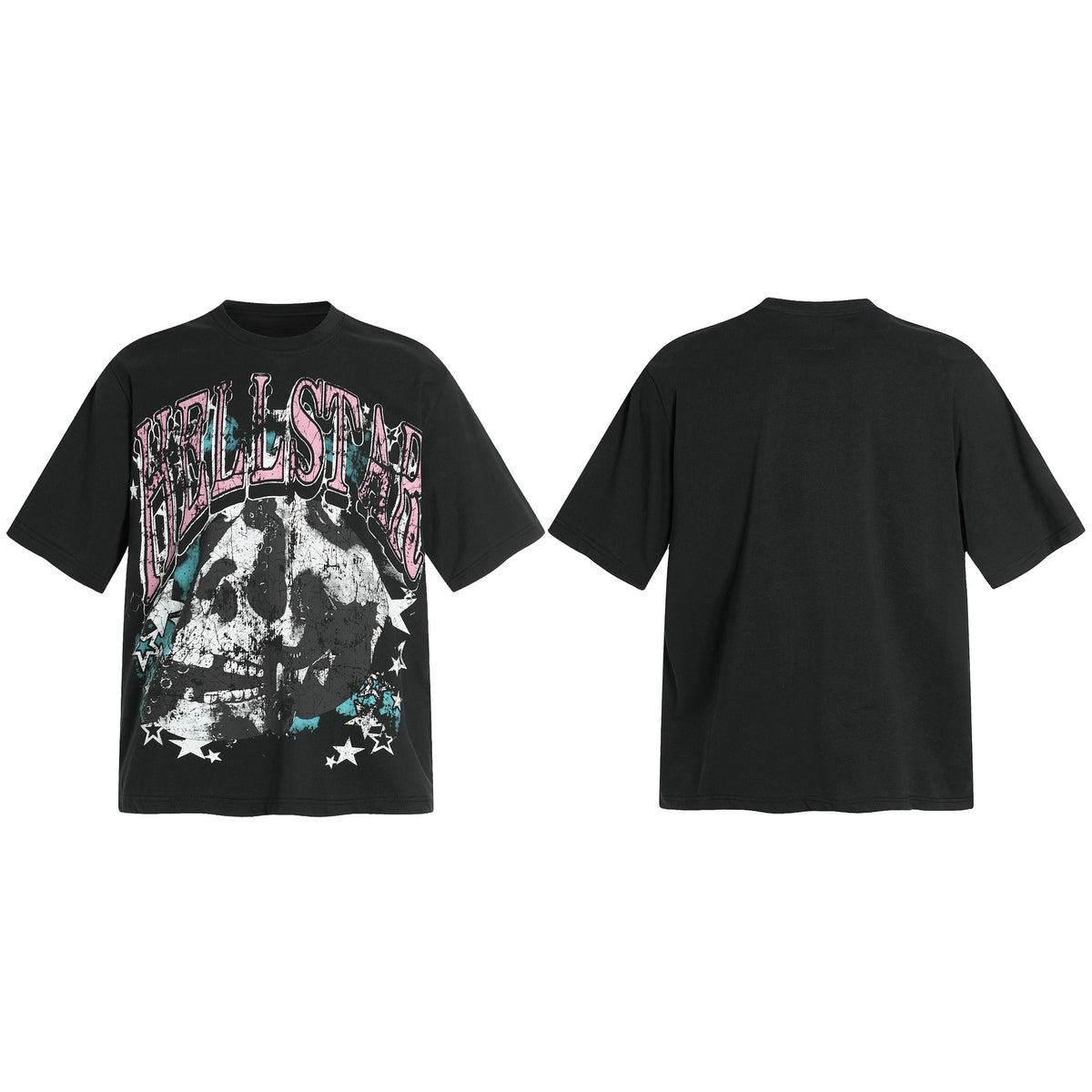 Hellstar Multi‑Graphic Vintage Washed Oversized Tee Streetwear