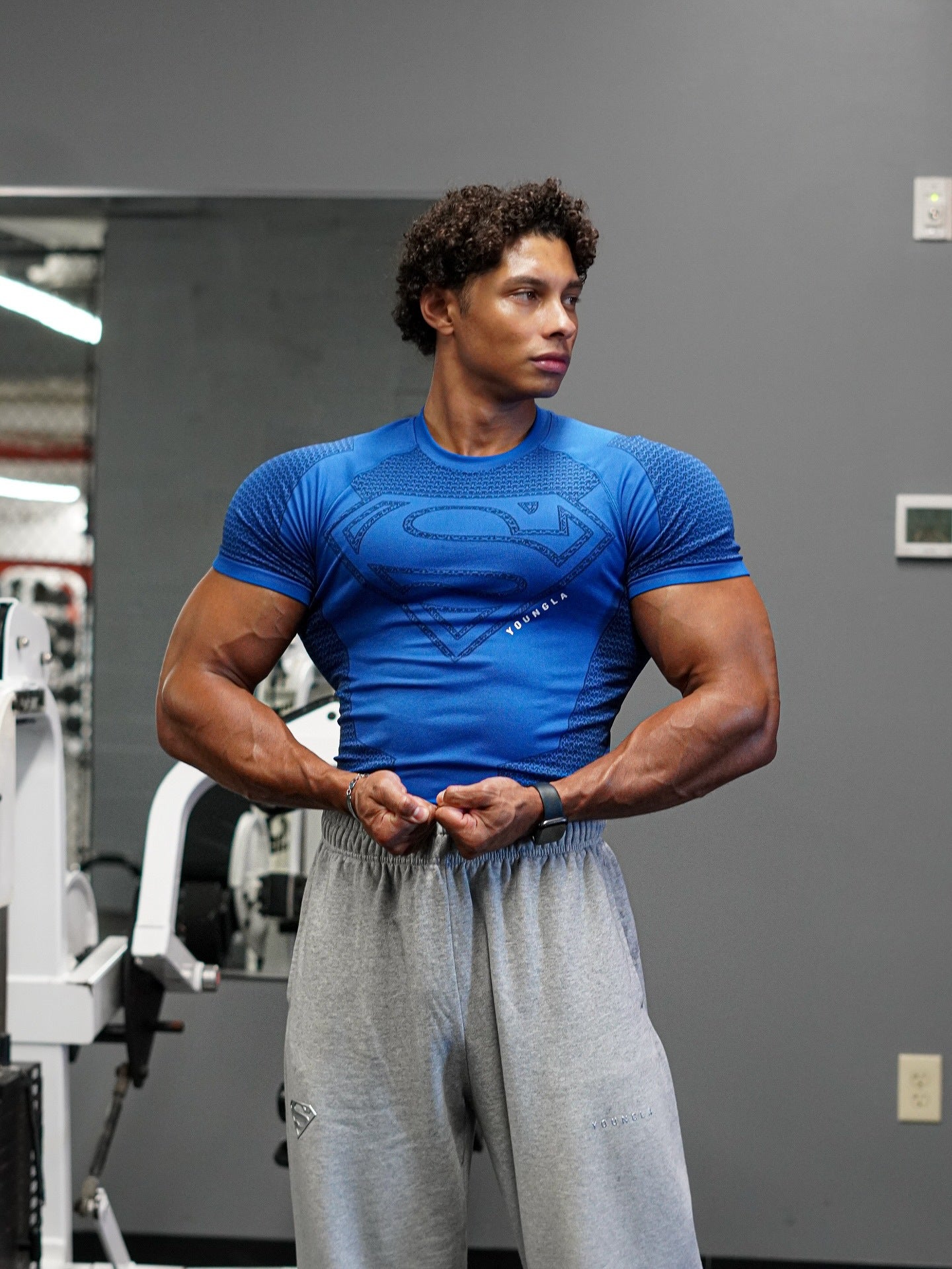 YOUNGLA 4117 Superman Compression Tees