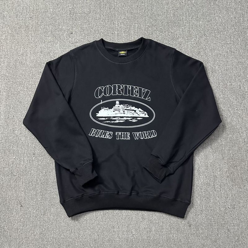 Corteiz Island Letter Graphic Oversized Crewneck Streetwear