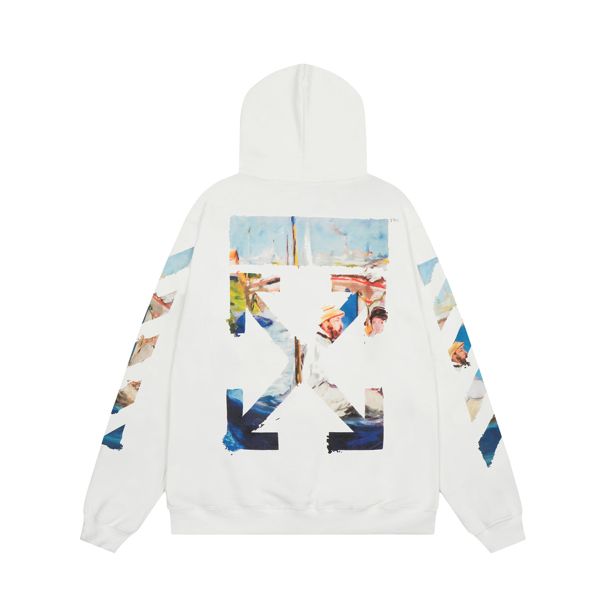 Off‑White Multi‑Arrow Abstract Graphic Oversized Hoodie Streetwear