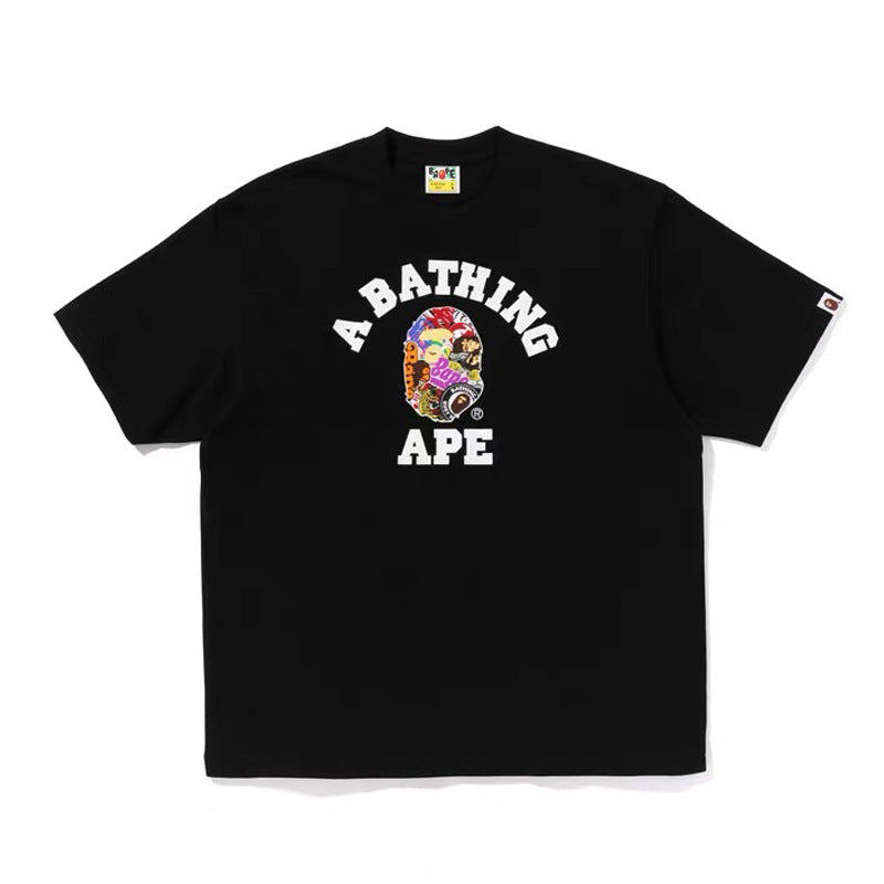 BAPE Ape Head & Shark Graphic Tee Loose Unisex Streetwear T-Shirt