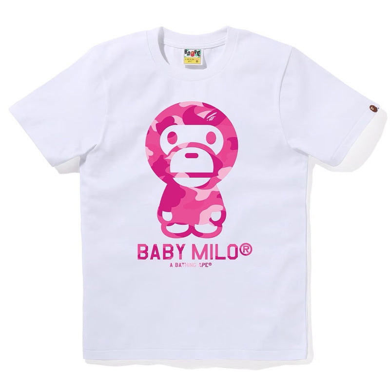 BAPE Ape Head Camo Shark Print Crew Neck Short Sleeve T‑Shirt Unisex