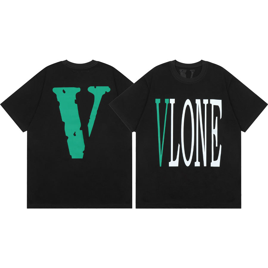 Vlone Big V Letter Graphic Short Sleeve Tee Streetwear Unisex