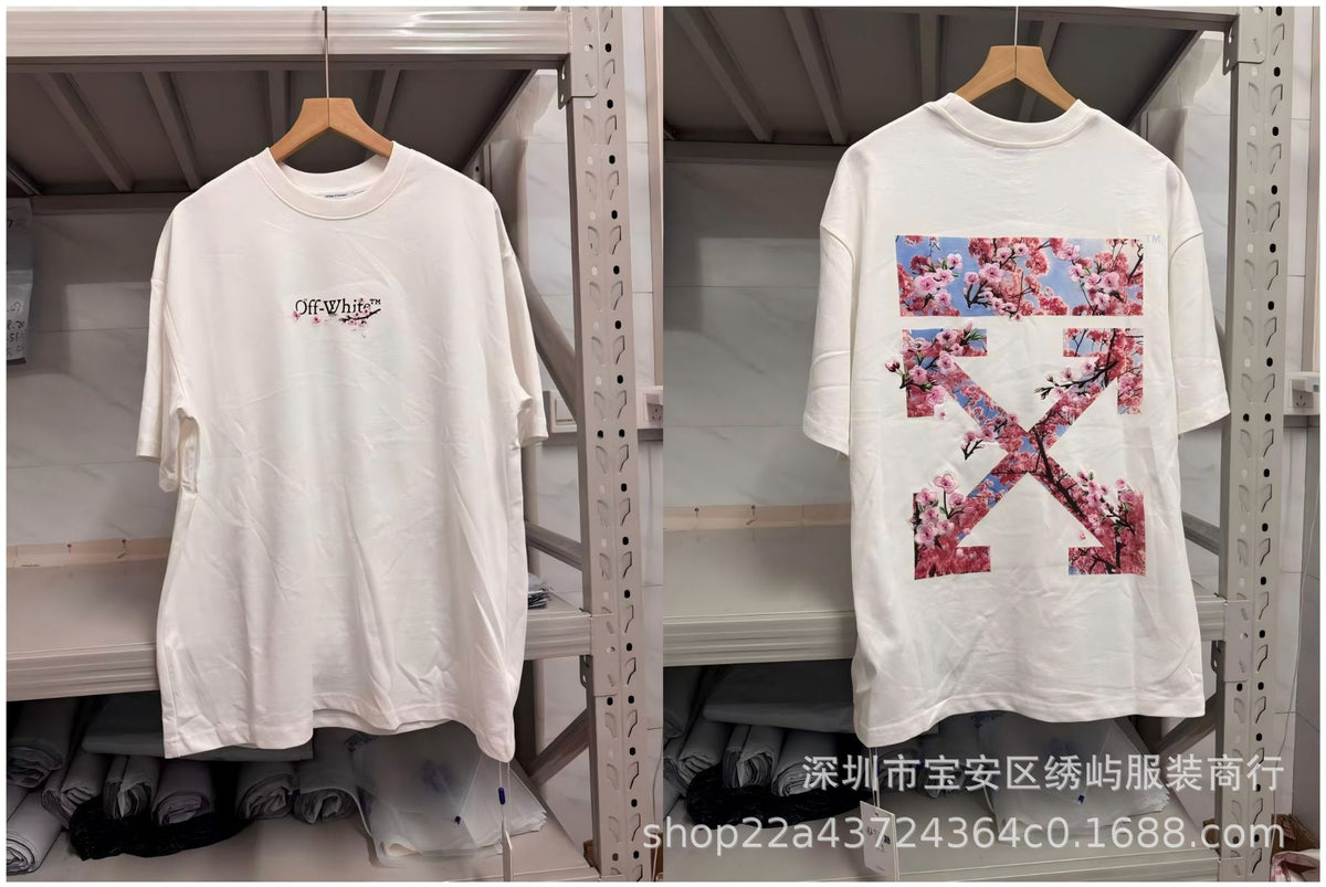 Off White Arrow Print Crew Neck Short Sleeve T Shirt Unisex