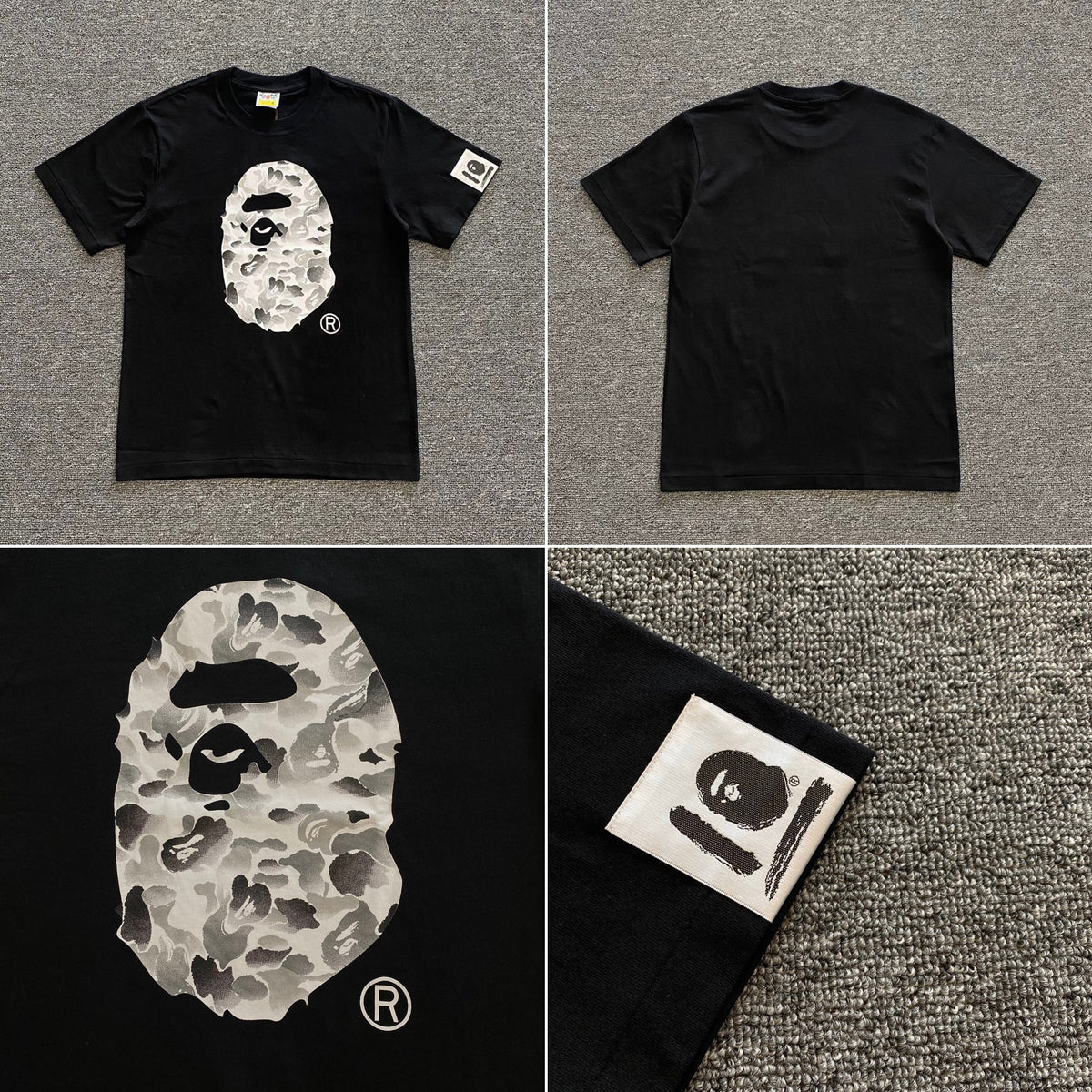 Bape Ape Head Camo Graphic Oversized Short Sleeve Tee Multi‑Style