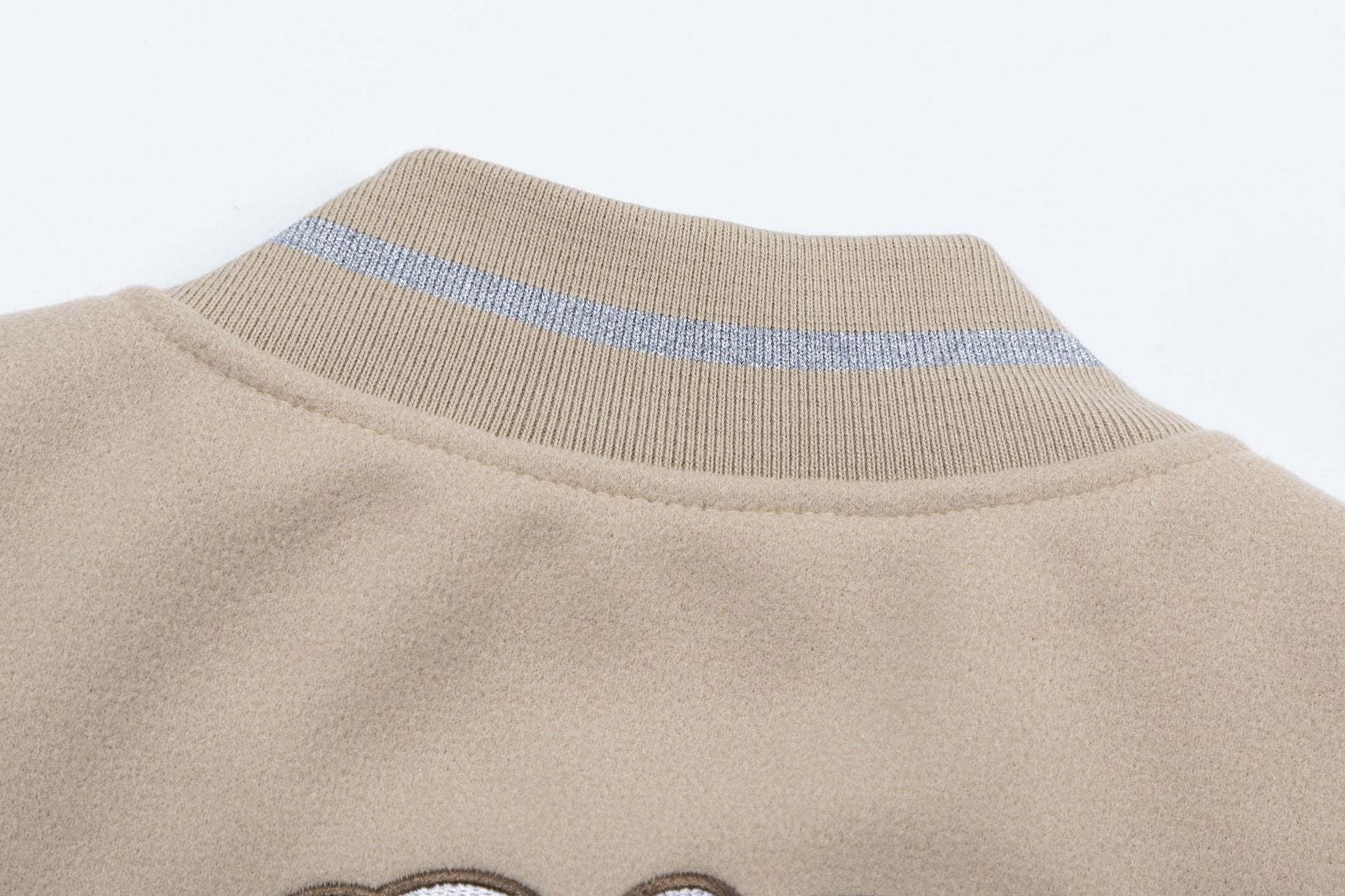 Off White Badge Embroidery Varsity Jacket Unisex