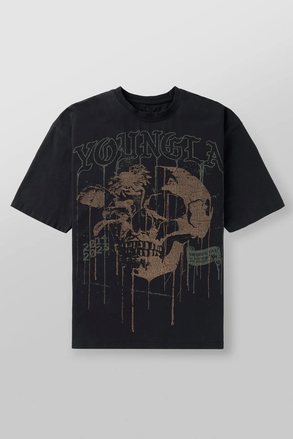 YOUNGLA 4116 Floral Skull Tees