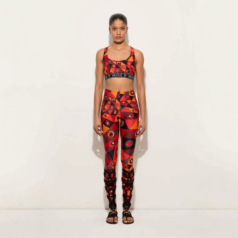 Emilio Pucci Geometric Eye Print Tank Top Leggings 2 Piece Set Women