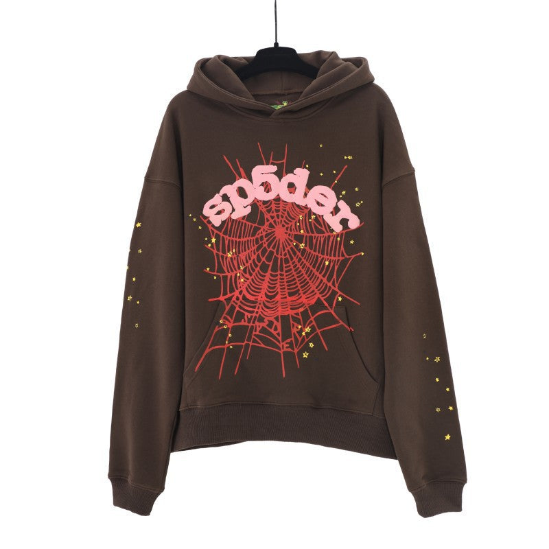 Sp5der Foam Print Spider Web Hoodie Sweatshirt Jogger Pants Set