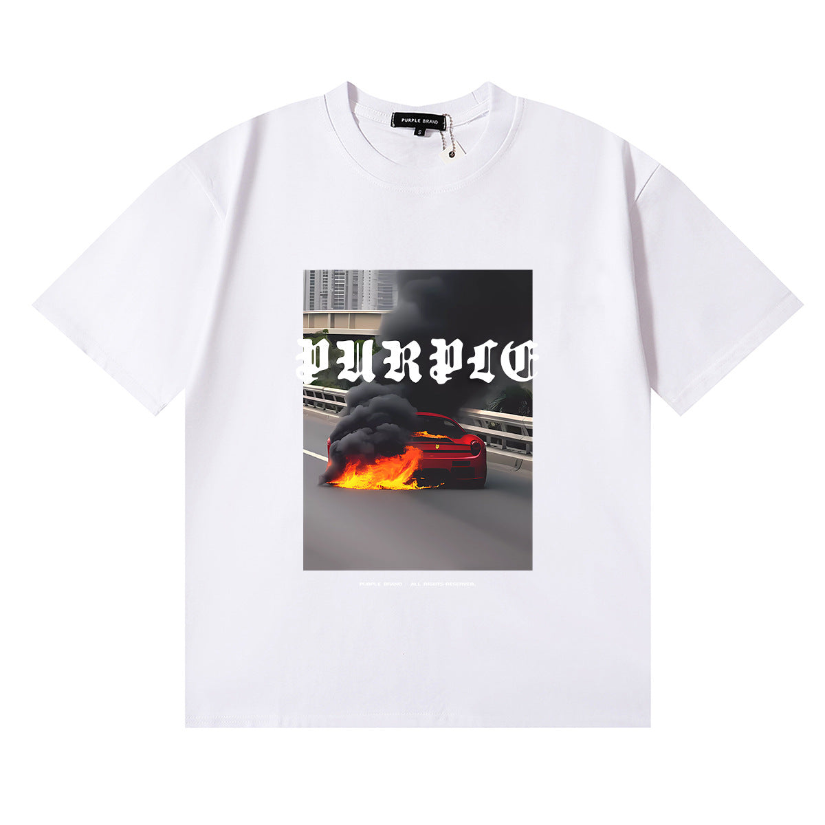 Purple Brand Graphic Tee Loose Unisex Vintage Streetwear T-Shirt