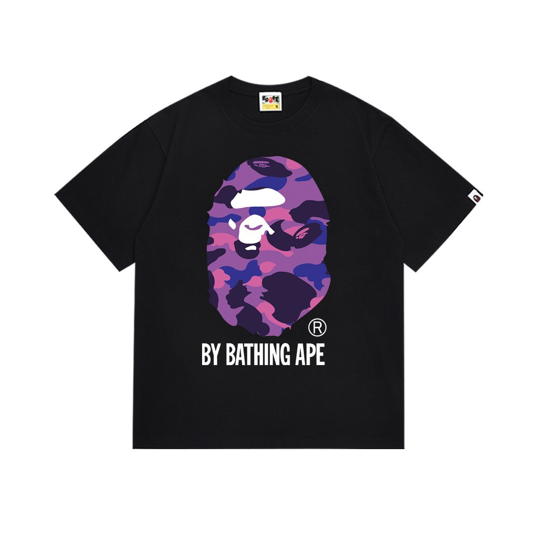 Bape Multi‑Camo Ape Head Graphic Oversized Tee Streetwear Unisex