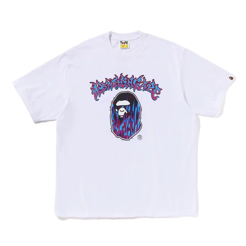 BAPE Ape Head & Shark Graphic Tee Loose Unisex Streetwear T-Shirt