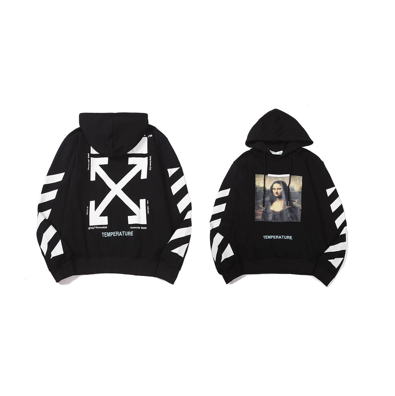 Off White Arrow Graphic Print Hoodie Streetwear Unisex