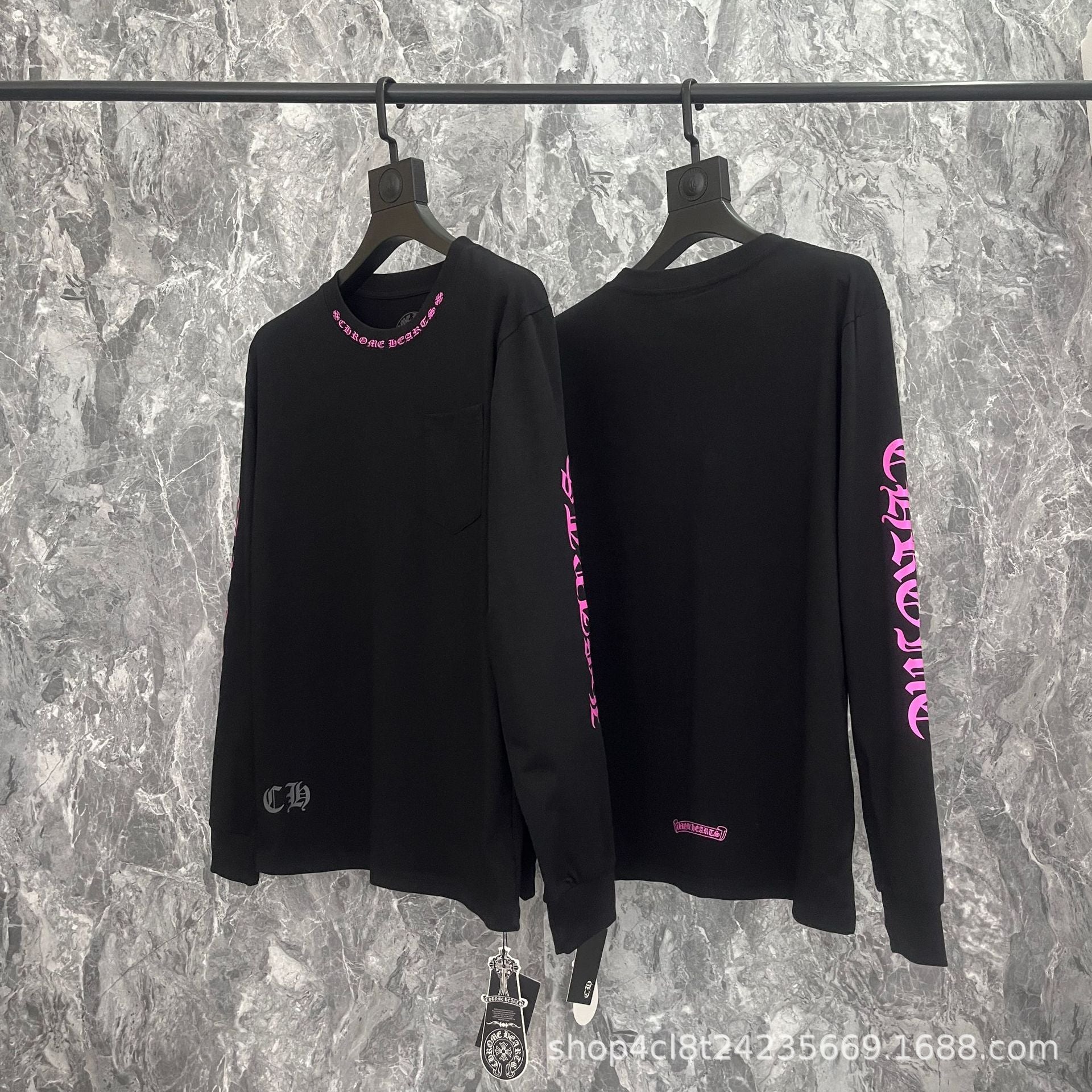 Chrome Hearts Cross Horseshoe Sanskrit Print Long Sleeve Tee Unisex