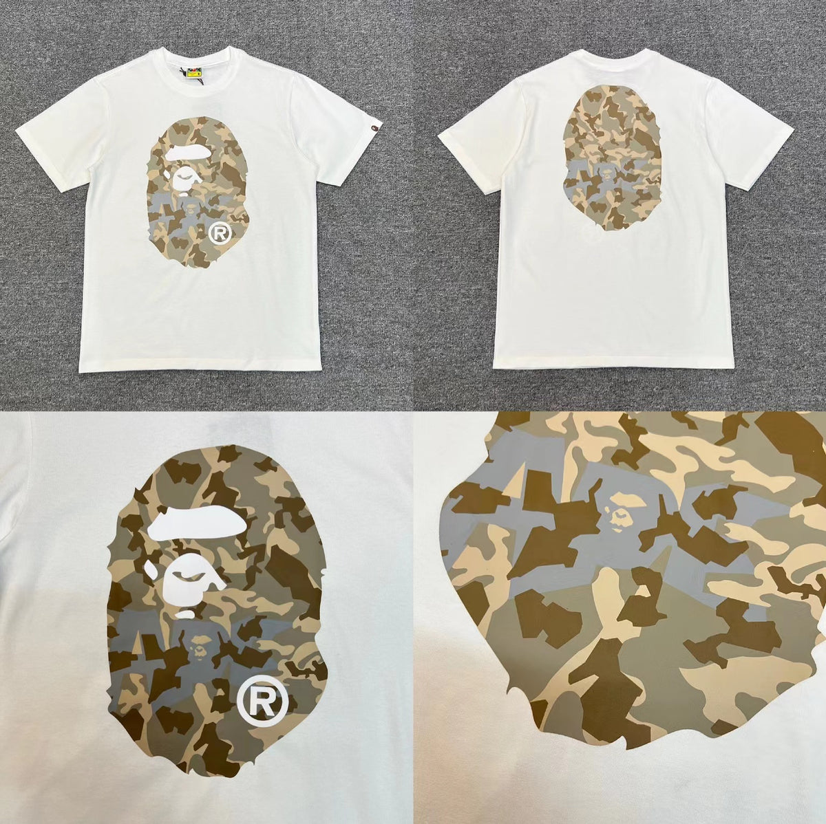 Bape Ape Head Camo Graphic Oversized Short Sleeve Tee Multi‑Style