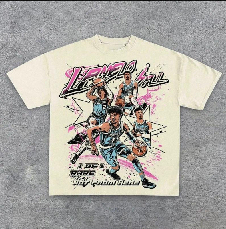 Noxick Studios Y2K Retro Porträt Oversized Vintage Baumwoll-T-Shirt