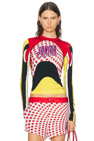 Color Block Letter Print Long Sleeve Crop Top Biker Shorts 2 Piece Set Women