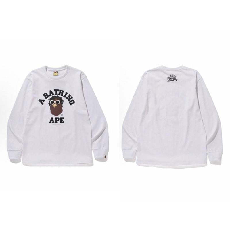 Bape Baby Milo Camo Ape Head Graphic Oversized Long Sleeve Tee Street