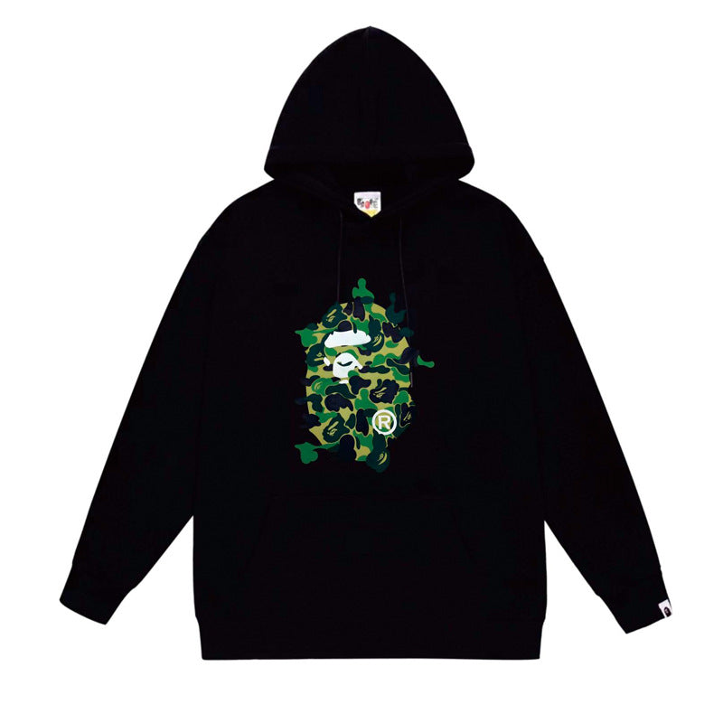 BAPE Ape Head Graphic Hoodie Camo Print Loose Cotton Pullover