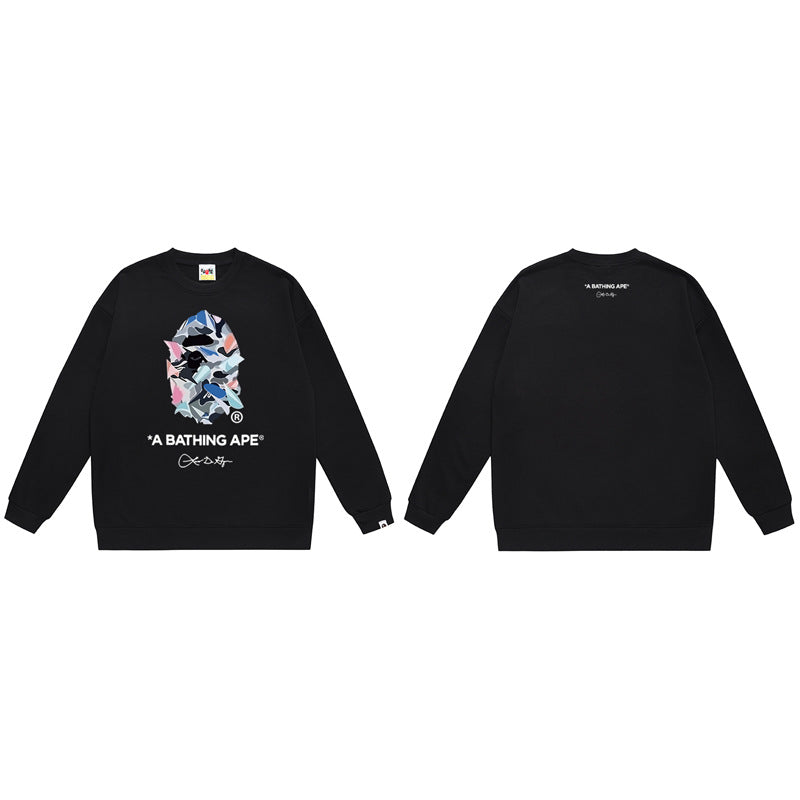 BAPE Ape Head Crewneck Sweatshirt Multi Print Streetwear Pullover