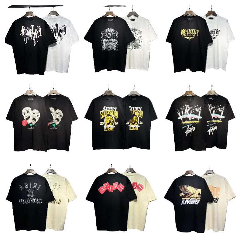 Amiri Multi‑Vintage Graphic Oversized Short Sleeve Tee Multi‑Style