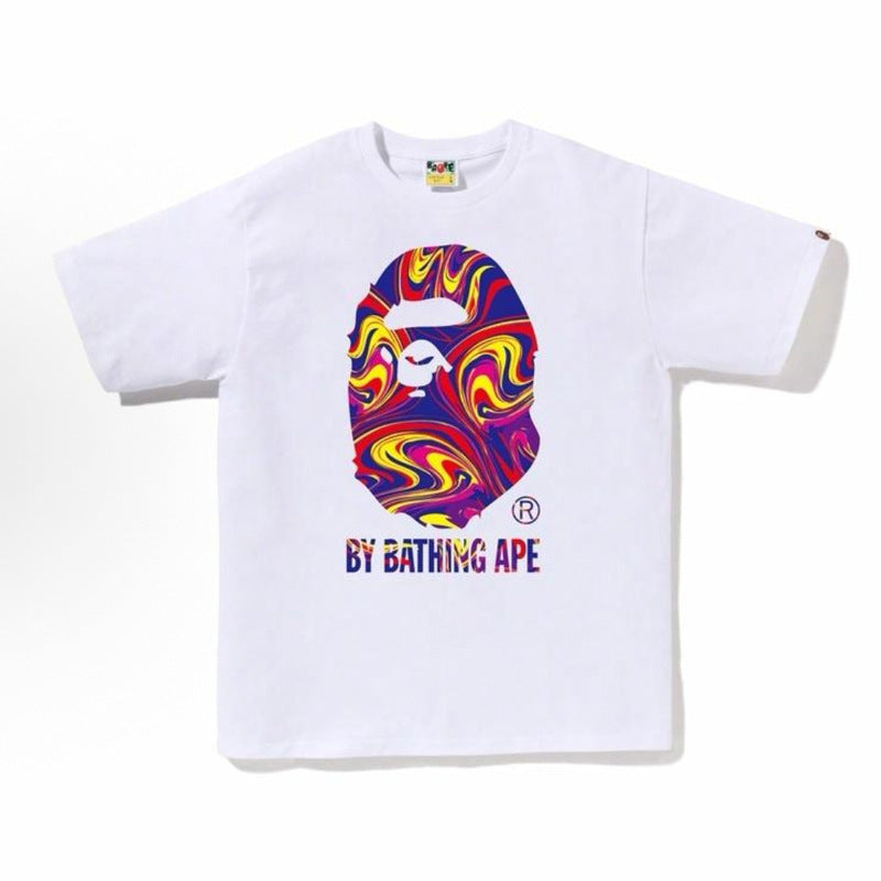 BAPE Ape Head Shark Print Loose Casual Unisex Short Sleeve T-Shirt