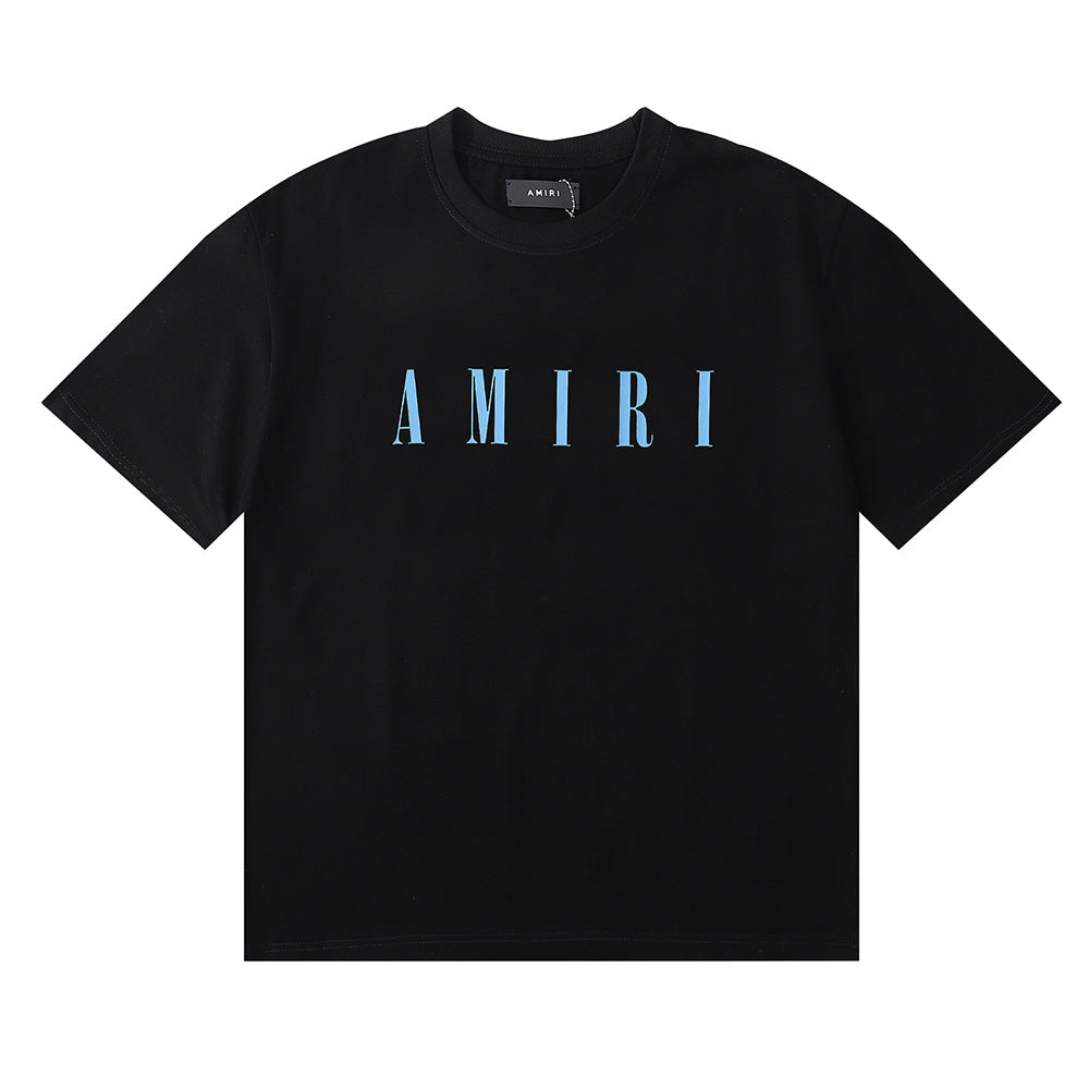 Amiri Rose Skull Letter Graphic Short Sleeve Tee Streetwear Unisex