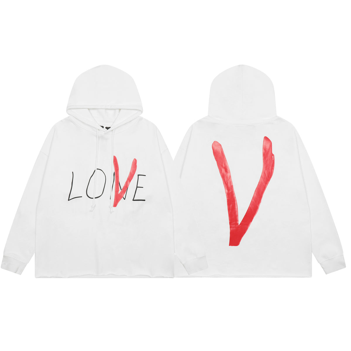 Vlone Friends Big V Logo American Style Unisex Hoodie
