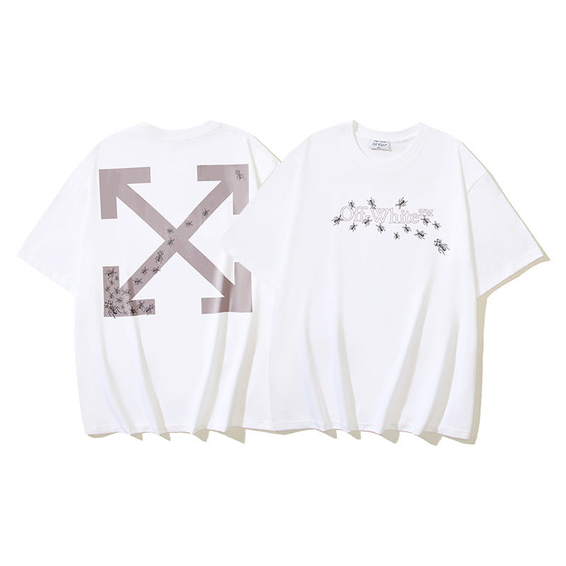 Off‑White Multi‑Sketch Arrow Graphic Oversized Tee Streetwear Unisex