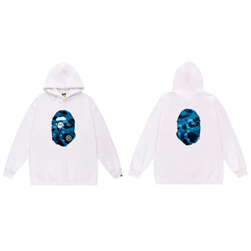 BAPE Ape Head Graphic Hoodie Camo Print Loose Cotton Pullover