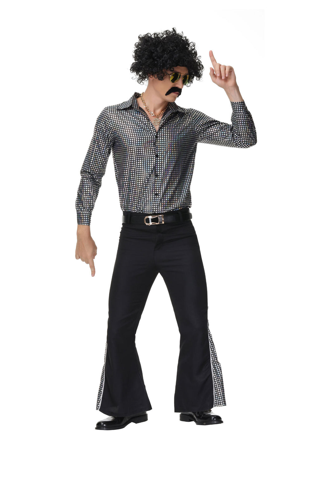 Halloween Men & Women 70s Disco Hippie Cosplay Couple Party Sets