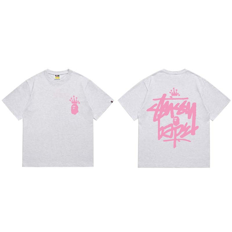 BAPE Ape Head Shark Print Loose Casual Unisex T-Shirt
