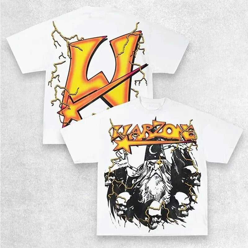 Warzone Studios Style Y2K Double Sided Graffiti Oversized Vintage Cotton Tee