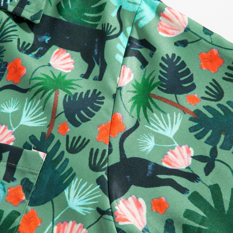 Mens Camp Collar Tropical Hawaiian Floral Short Sleeve Beach Shirt  South2101-2126