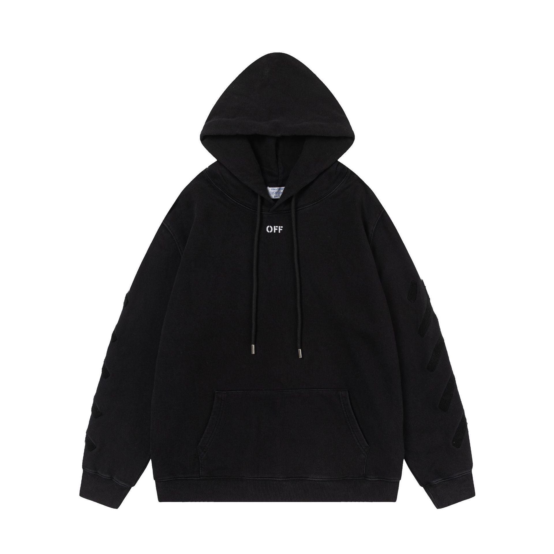Off-White B&W Figure Painting Graphic Hoodie