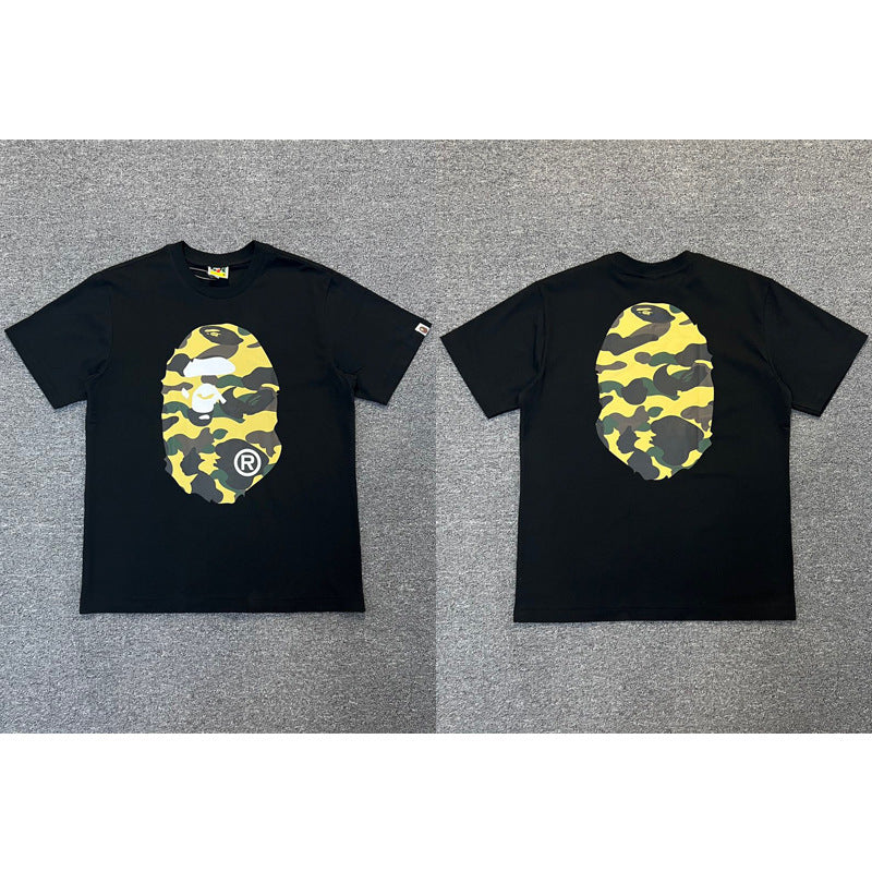 BAPE Ape Shark Graphic Print Loose Unisex Heavyweight Cotton T-Shirt