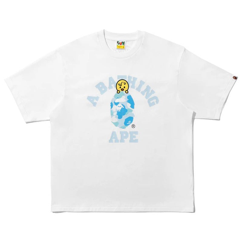 BAPE Ape Head Camo Shark Print Crew Neck Short Sleeve T‑Shirt Unisex