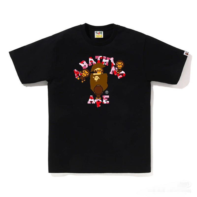 BAPE Ape Head Shark Print Loose Casual Unisex Short Sleeve T-Shirt