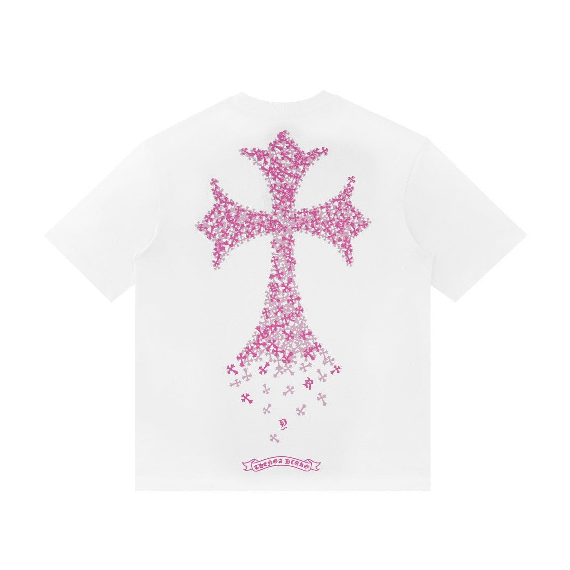 Chrome Hearts Color Sanskrit Cross Print Short Tee Unisex Y2K