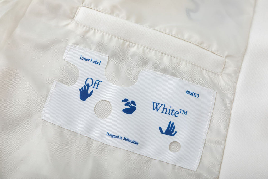 Off White Mobile Letter Embroidery Varsity Baseball Jacket Unisex