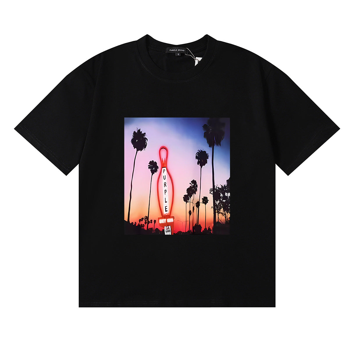 Purple Brand Graphic Tee Loose Unisex Vintage Streetwear T-Shirt